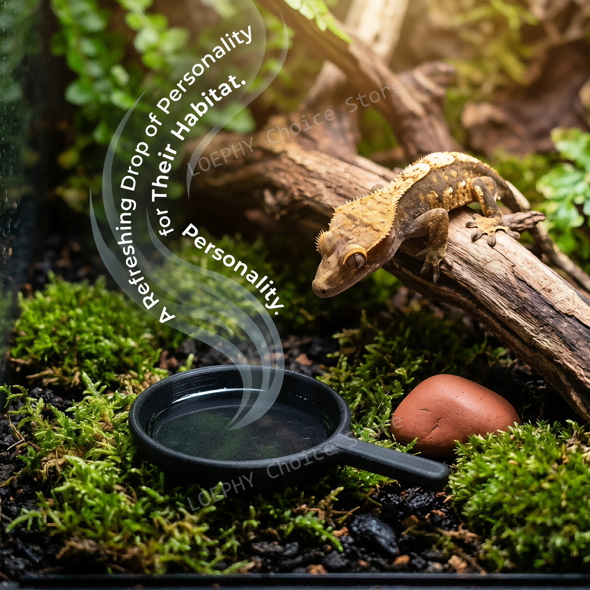 Funny Frying Pan Design Gecko  - Water Dish Reptile ulasan dan harga