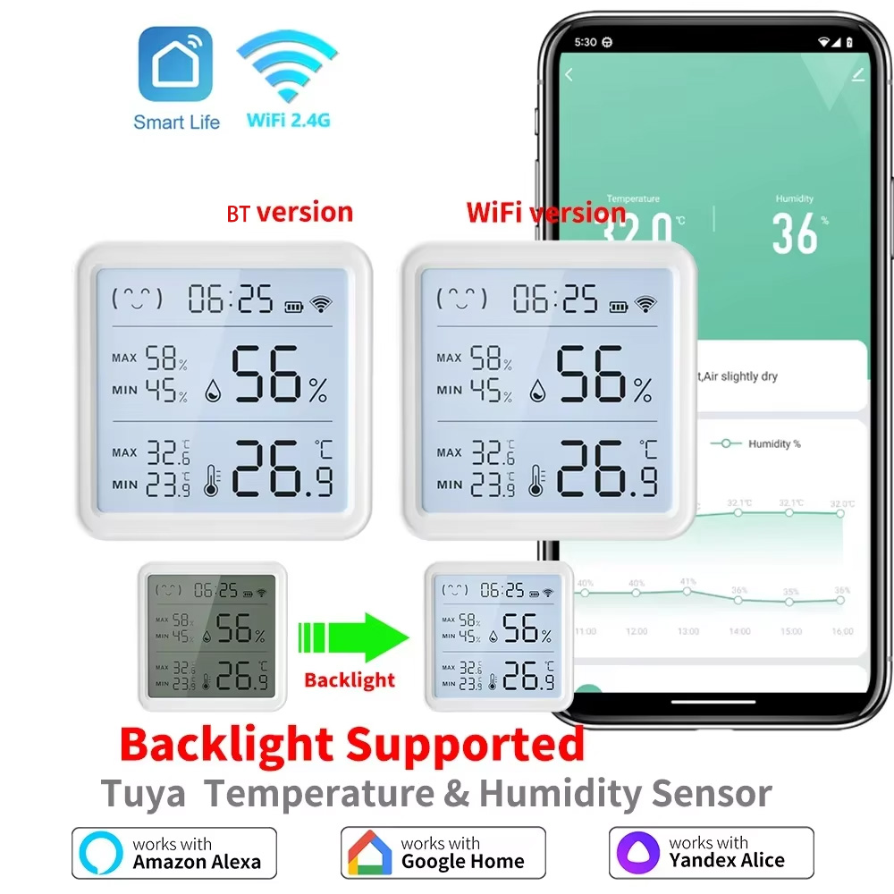 Tuya WiFi Temperature Humidity - Digital Hygrometer Probe ulasan dan harga